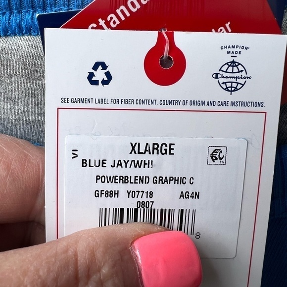 NWT-CHAMPION-MEN'S Powerblend Fleece Logo Sweatshirt - Picture 6 of 9